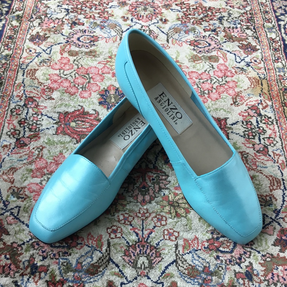 Robins-egg vintage flats